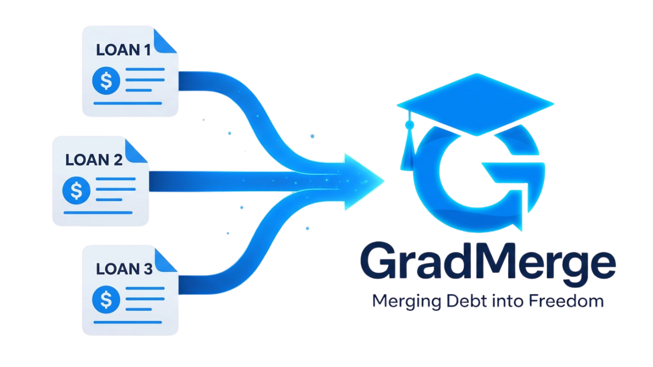 Multiple private student loans merging into one with GradMerge: Merging Debt into Freedom.